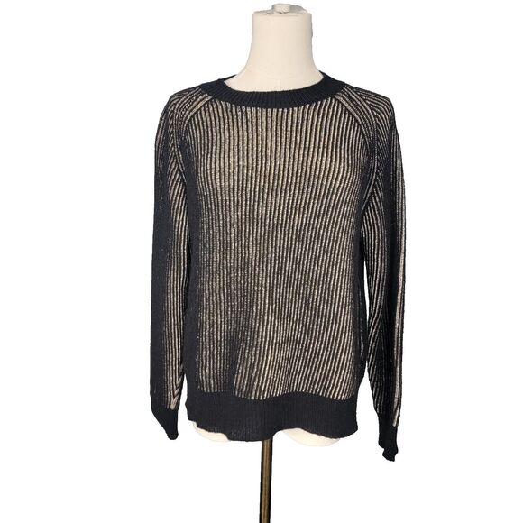 Paolo Casalini Sweater Size M-L Black Gold Metallic Wool Blend Made in Italy - Picture 1 of 16